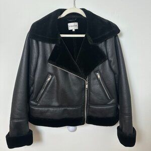 Vigoss Women's Aviator Faux Fur Lined Winter Coat - Size L